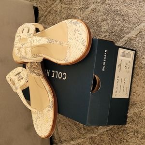Cole Haan Anouqushka Sandals Chalk Python Print size 9B